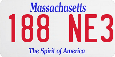 MA license plate 188NE3