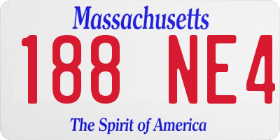 MA license plate 188NE4
