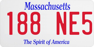 MA license plate 188NE5