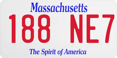 MA license plate 188NE7