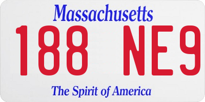 MA license plate 188NE9