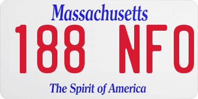MA license plate 188NF0