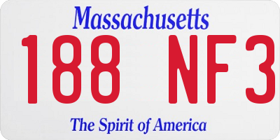MA license plate 188NF3