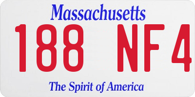 MA license plate 188NF4