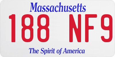 MA license plate 188NF9