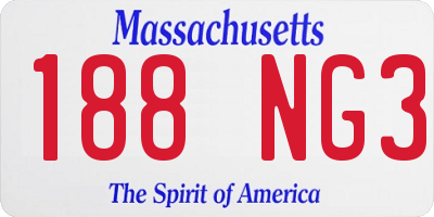 MA license plate 188NG3