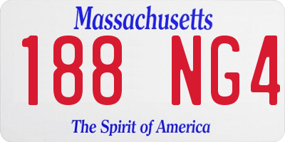 MA license plate 188NG4