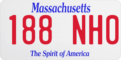 MA license plate 188NH0