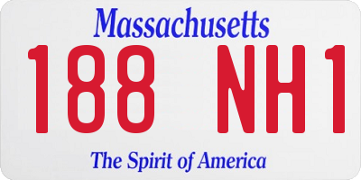 MA license plate 188NH1