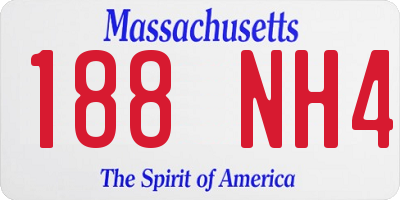MA license plate 188NH4