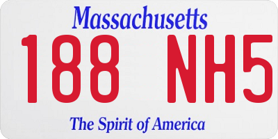 MA license plate 188NH5