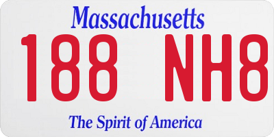 MA license plate 188NH8