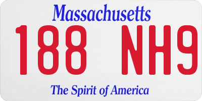 MA license plate 188NH9