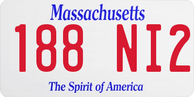 MA license plate 188NI2