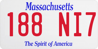 MA license plate 188NI7