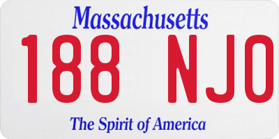 MA license plate 188NJ0