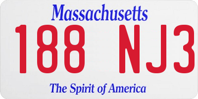 MA license plate 188NJ3