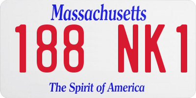 MA license plate 188NK1