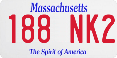 MA license plate 188NK2