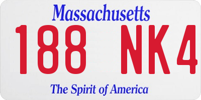 MA license plate 188NK4