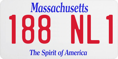 MA license plate 188NL1