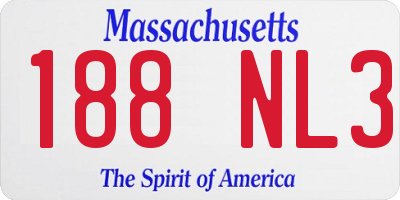 MA license plate 188NL3