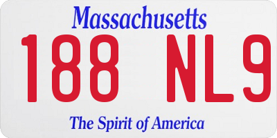 MA license plate 188NL9