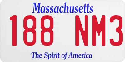 MA license plate 188NM3