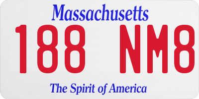 MA license plate 188NM8