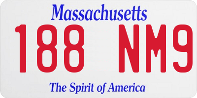 MA license plate 188NM9