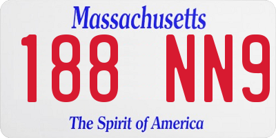 MA license plate 188NN9