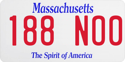 MA license plate 188NO0