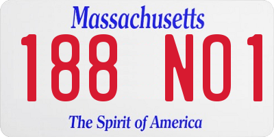 MA license plate 188NO1