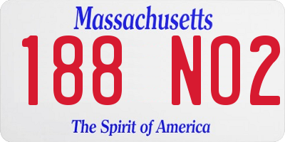 MA license plate 188NO2