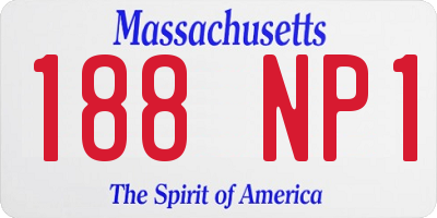MA license plate 188NP1
