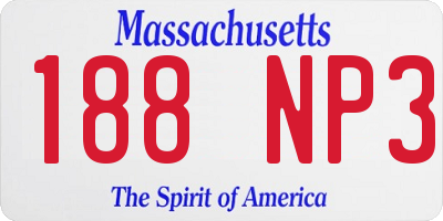 MA license plate 188NP3
