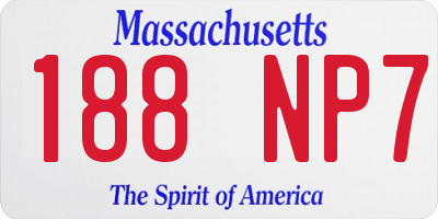 MA license plate 188NP7