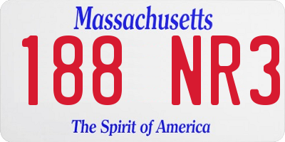 MA license plate 188NR3