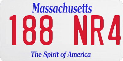 MA license plate 188NR4