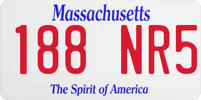 MA license plate 188NR5