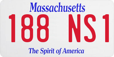 MA license plate 188NS1
