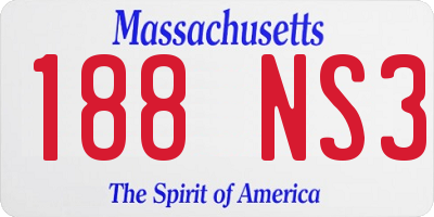 MA license plate 188NS3