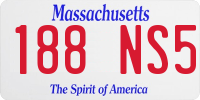 MA license plate 188NS5