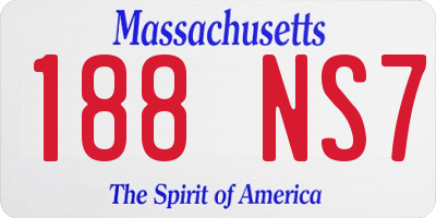 MA license plate 188NS7