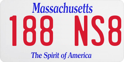 MA license plate 188NS8