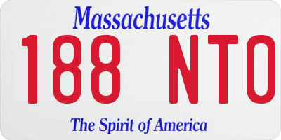 MA license plate 188NT0