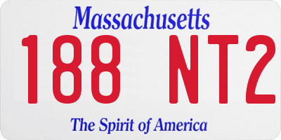 MA license plate 188NT2