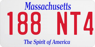 MA license plate 188NT4