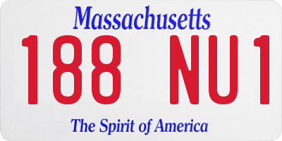 MA license plate 188NU1