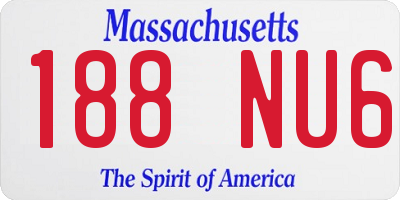 MA license plate 188NU6